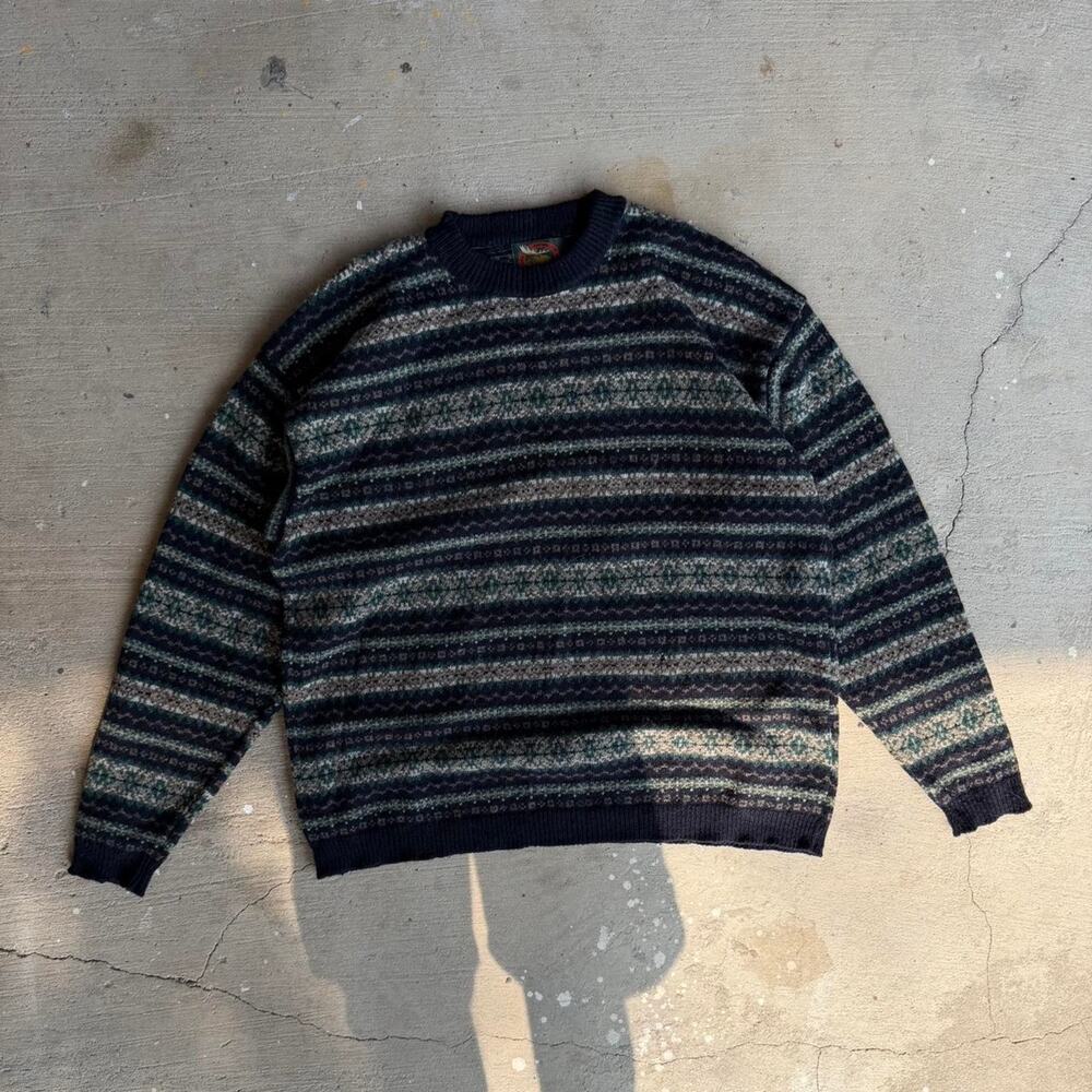 Alps 90s navy blue striped